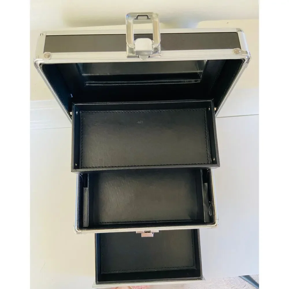 Black & Silver Nyx Professional Makeup Artist Case Mini Metal Box 3 Tier